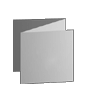 Hochglanz-UV-Lack Faltblatt, gefalzt auf Quadrat 10,0 cm x 10,0 cm, 6-seiter (Zickzackfalz)