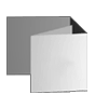 Hochglanz-UV-Lack Faltblatt, gefalzt auf Quadrat 12,0 cm x 12,0 cm, 8-seiter (Wickelfalz)