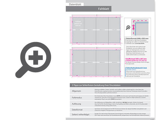 Product Bild hochglanz-uv-lack_faltblatt__gefalzt_auf_din_a4__vertikaler_zickzackfalz__8-seitig