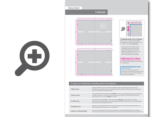 Product Bild hochglanz-uv-lack_faltblatt__gefalzt_auf_din_a6__vertikaler_mittelfalz__4-seitig